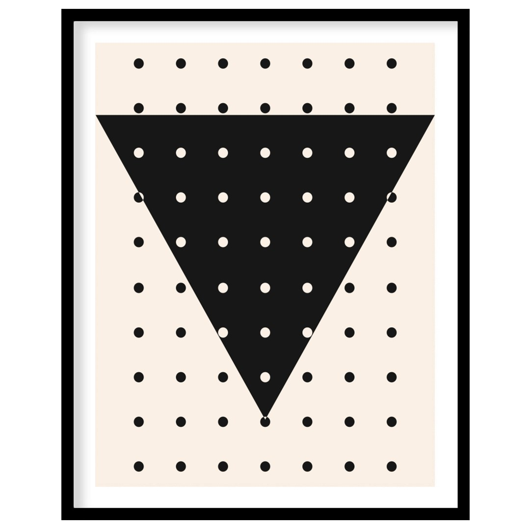 This captivating piece features a bold black inverted triangle accentuated by a pattern of for nook