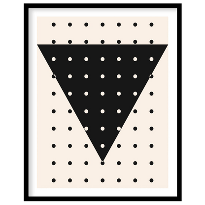 This captivating piece features a bold black inverted triangle accentuated by a pattern of for nook