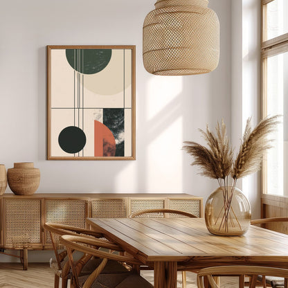 This modern piece captivates with its interplay of geometric forms and earthy colors, exuding a for Extra Kitchen