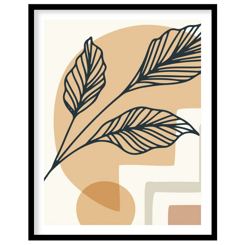 Geometric Elegance with Botanical Linework