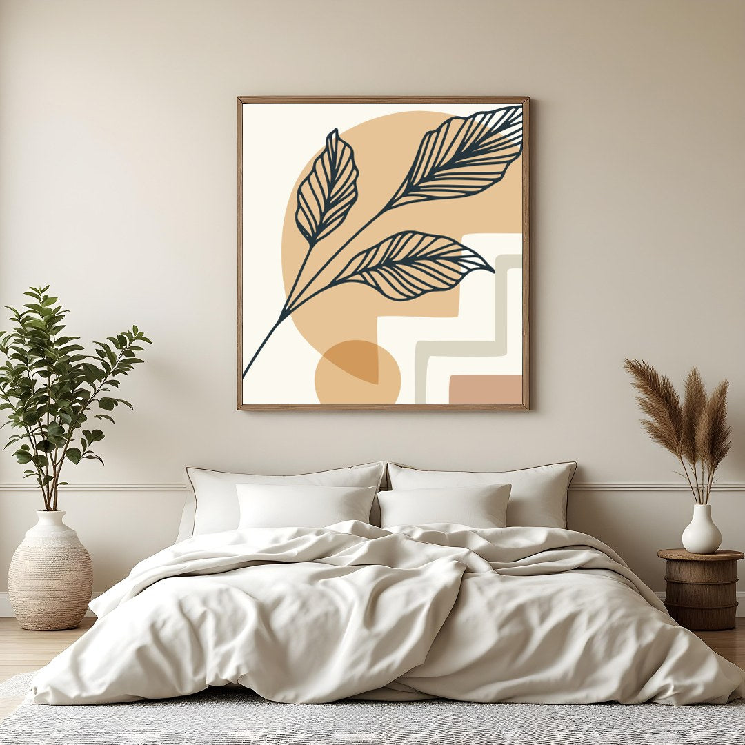 Enhance your space with this minimalist piece featuring a captivating blend of geometric shapes and for Bedroom