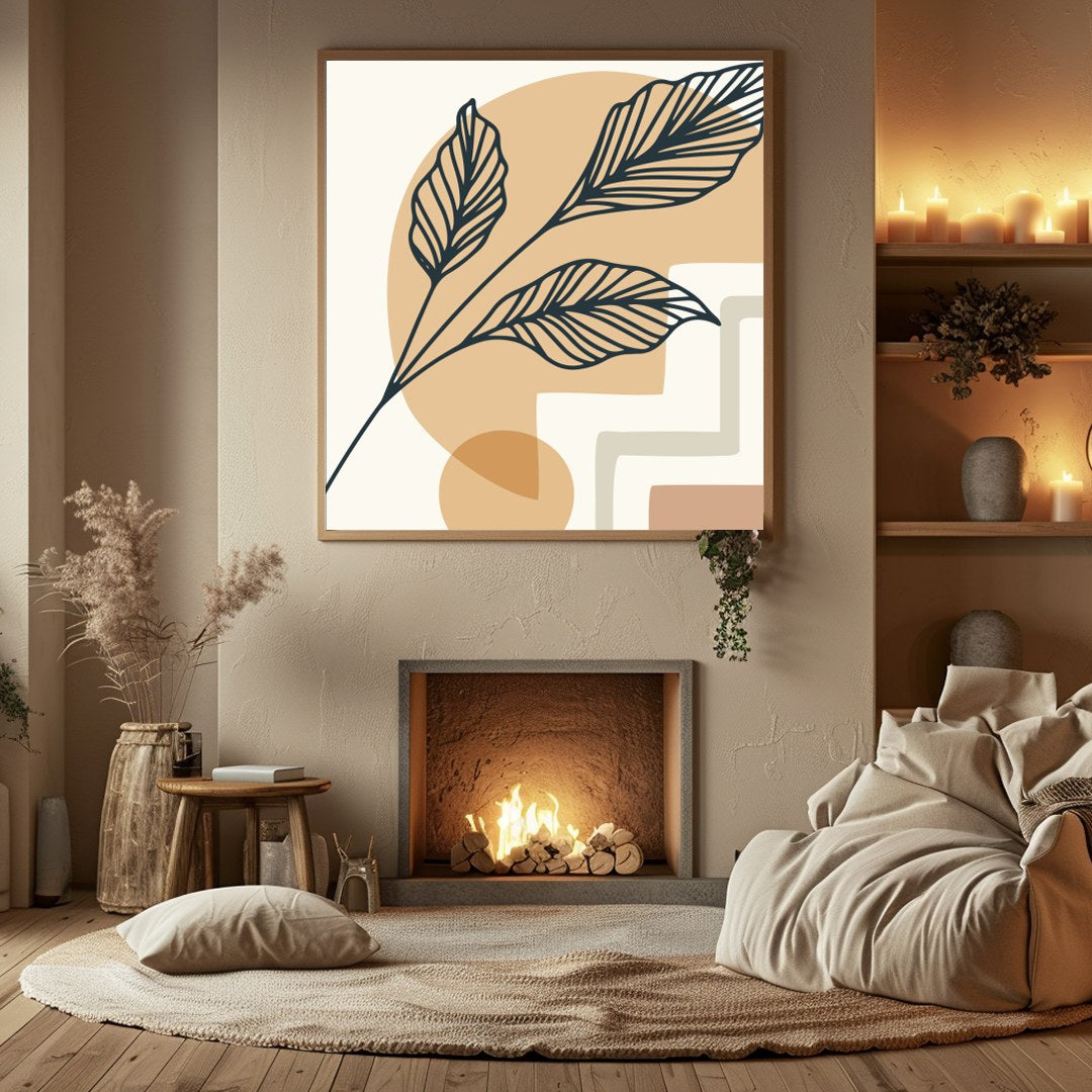 Enhance your space with this minimalist piece featuring a captivating blend of geometric shapes and for Hall