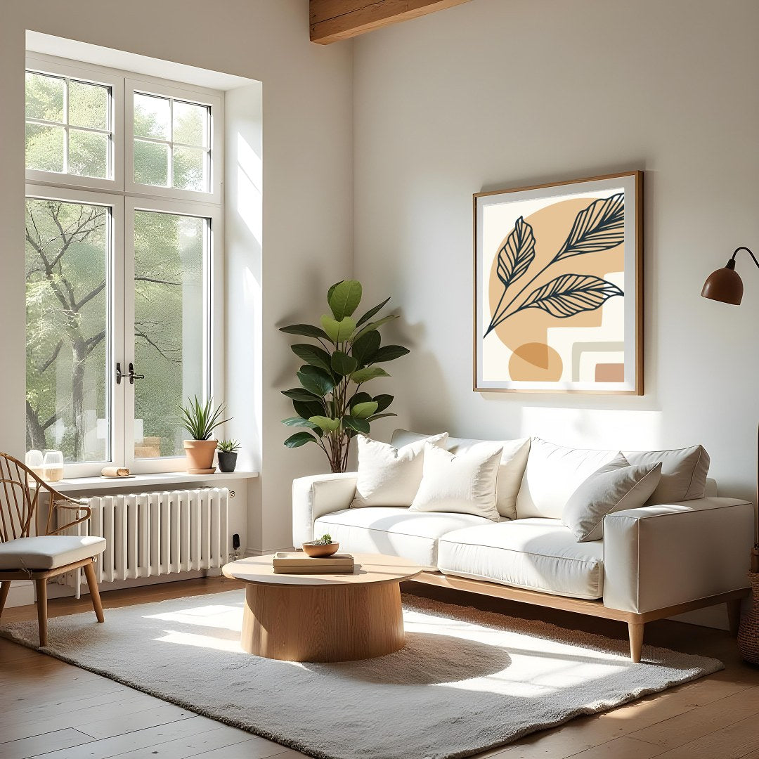 Enhance your space with this minimalist piece featuring a captivating blend of geometric shapes and for Living Room