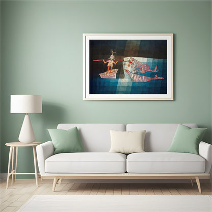 Dive into the mesmerizing world of geometric abstraction with this captivating artwork. A daring for Hall
