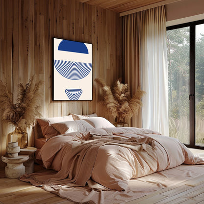 This captivating piece of wall art balances the beauty of geometric shapes with a minimalist for Bedroom