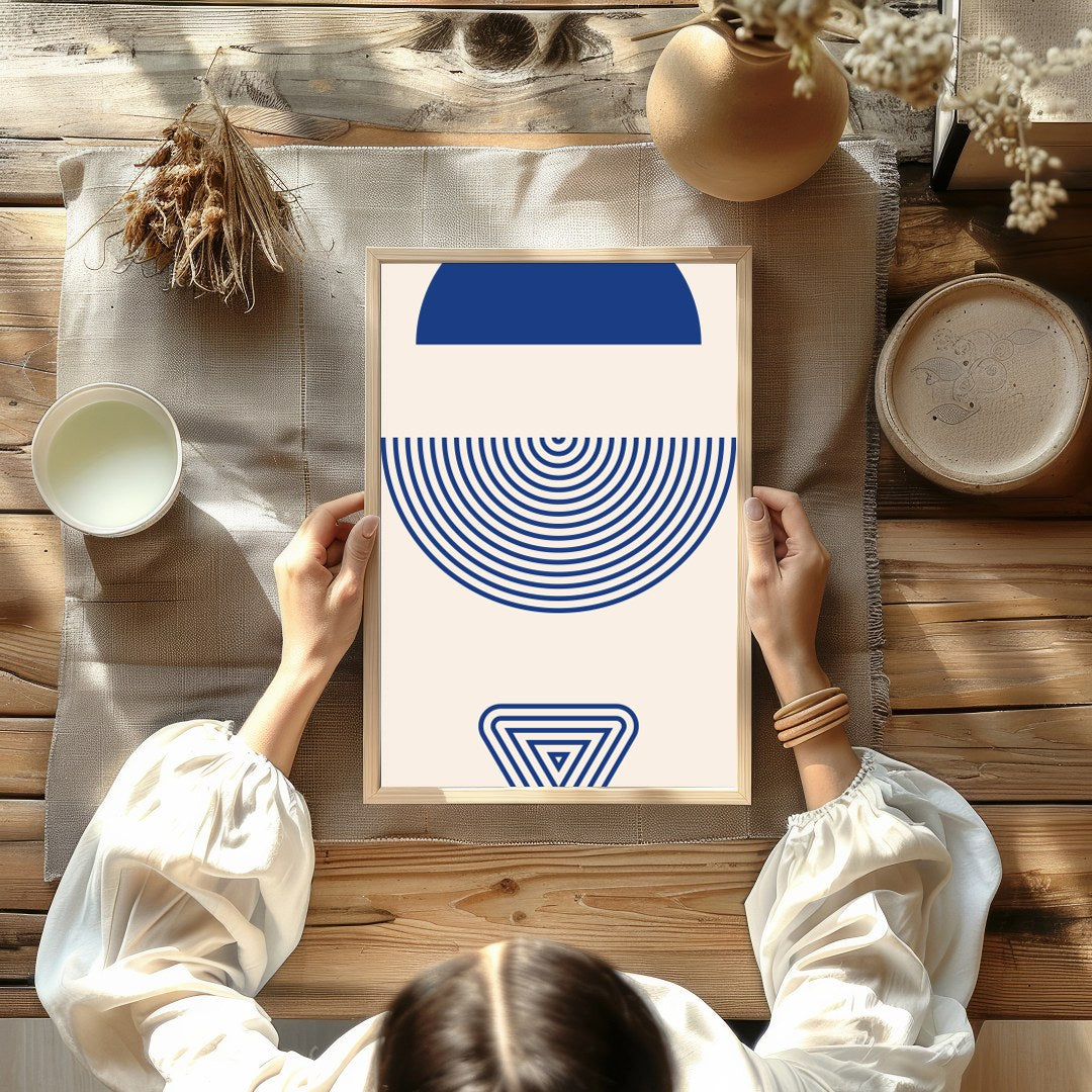 This captivating piece of wall art balances the beauty of geometric shapes with a minimalist for Kitchen