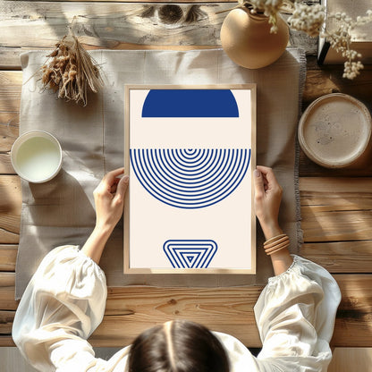 This captivating piece of wall art balances the beauty of geometric shapes with a minimalist for Kitchen