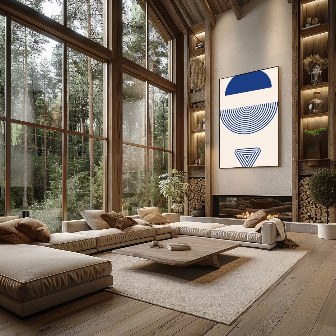 This captivating piece of wall art balances the beauty of geometric shapes with a minimalist for Living Room