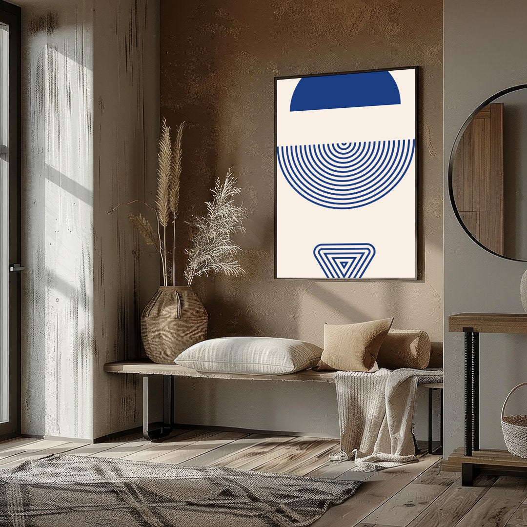 This captivating piece of wall art balances the beauty of geometric shapes with a minimalist for sanctuary