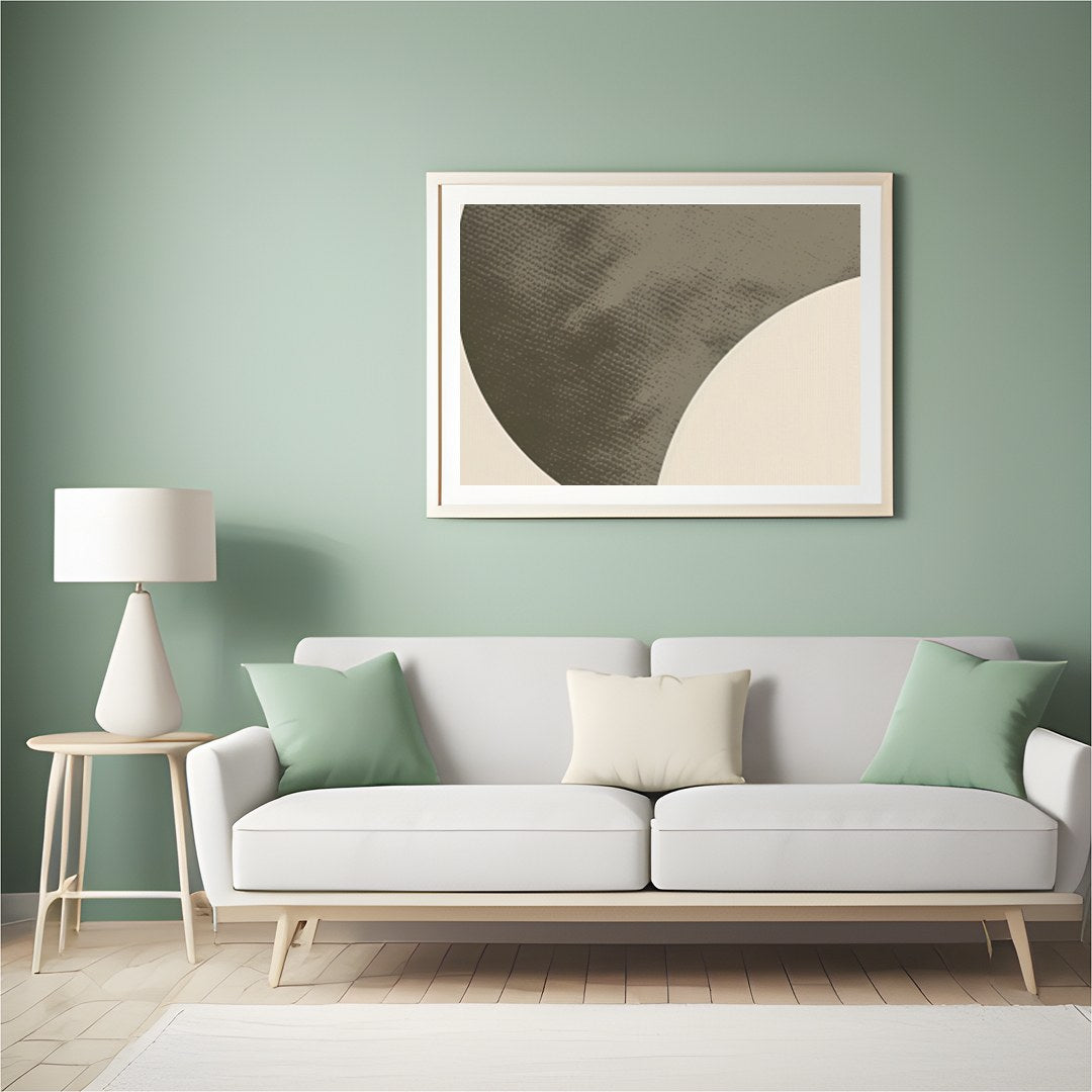 This striking abstract piece captures the essence of modern minimalism with its geometric shapes for Hall