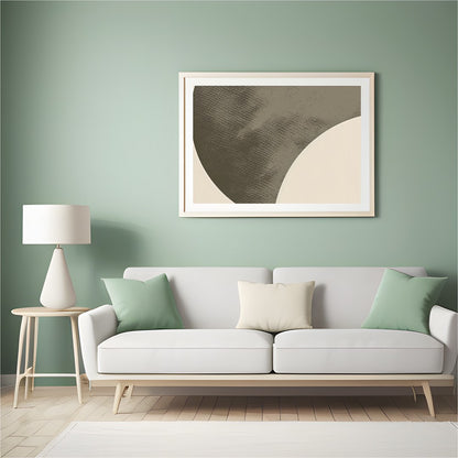 This striking abstract piece captures the essence of modern minimalism with its geometric shapes for Hall