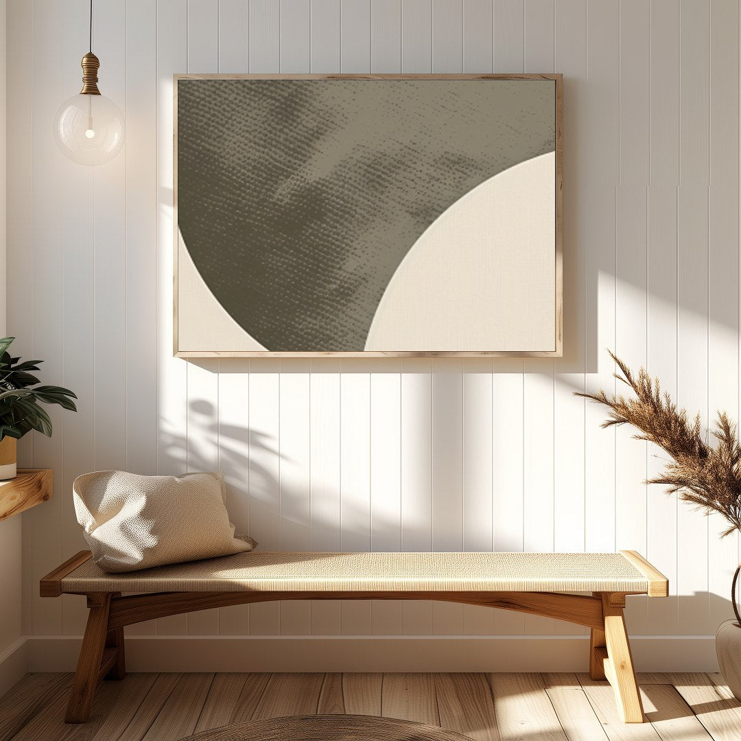 This striking abstract piece captures the essence of modern minimalism with its geometric shapes for Hallway