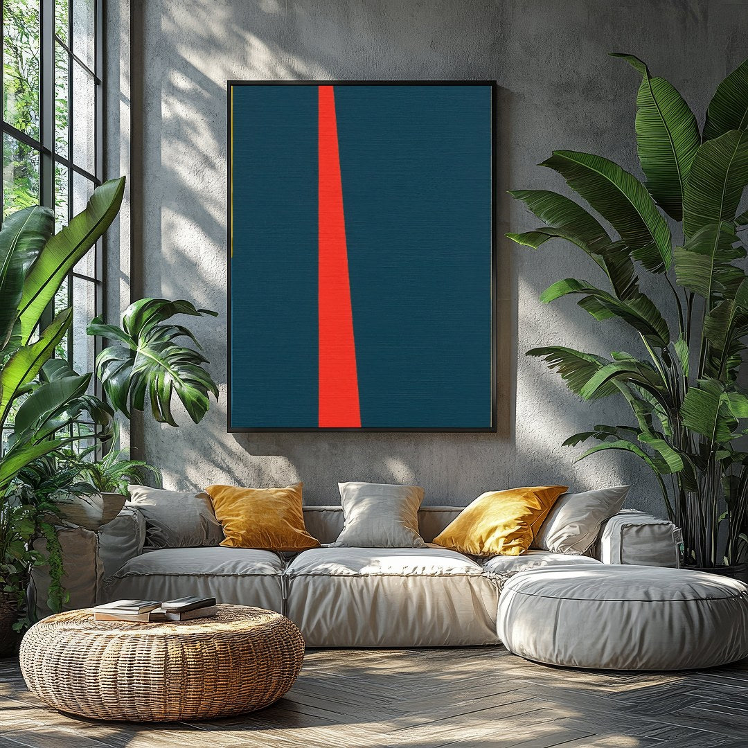 Invite vibrant energy into your space with this geometric abstract piece, reminiscent of a for Balcony