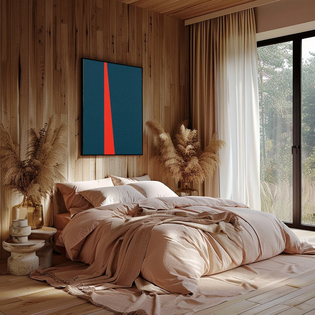 Invite vibrant energy into your space with this geometric abstract piece, reminiscent of a for Bedroom