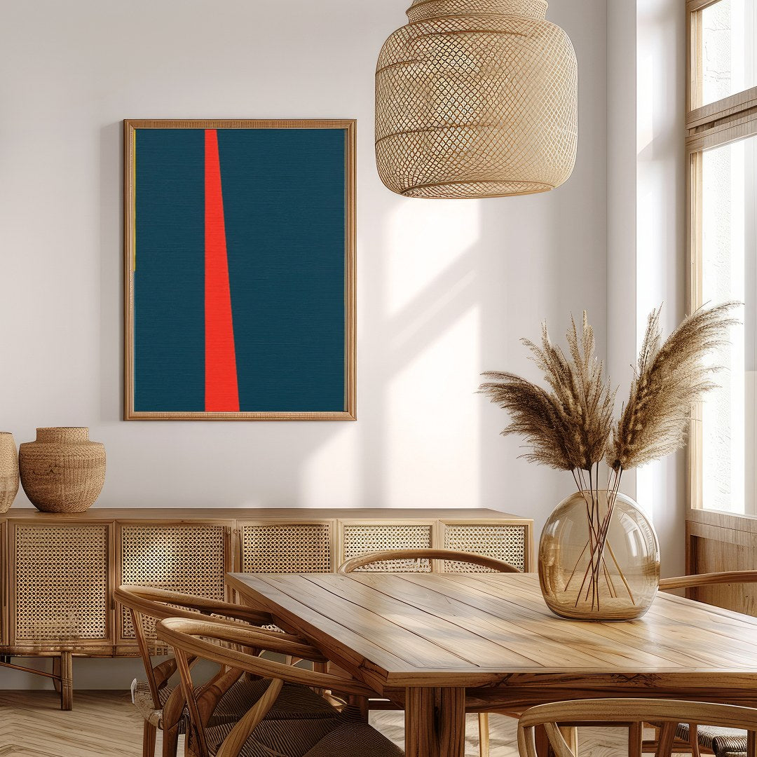 Invite vibrant energy into your space with this geometric abstract piece, reminiscent of a for Extra Kitchen