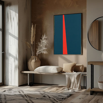 Invite vibrant energy into your space with this geometric abstract piece, reminiscent of a for studio