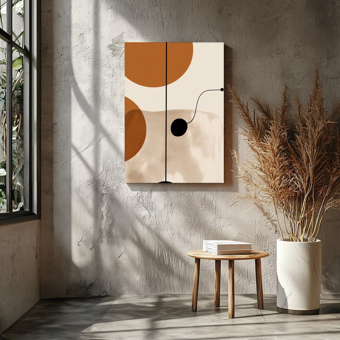 Elevate your space with this modern geometric wall art, featuring harmonious shapes in earthy for Entrance