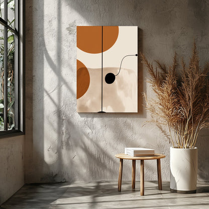 Elevate your space with this modern geometric wall art, featuring harmonious shapes in earthy for Entrance