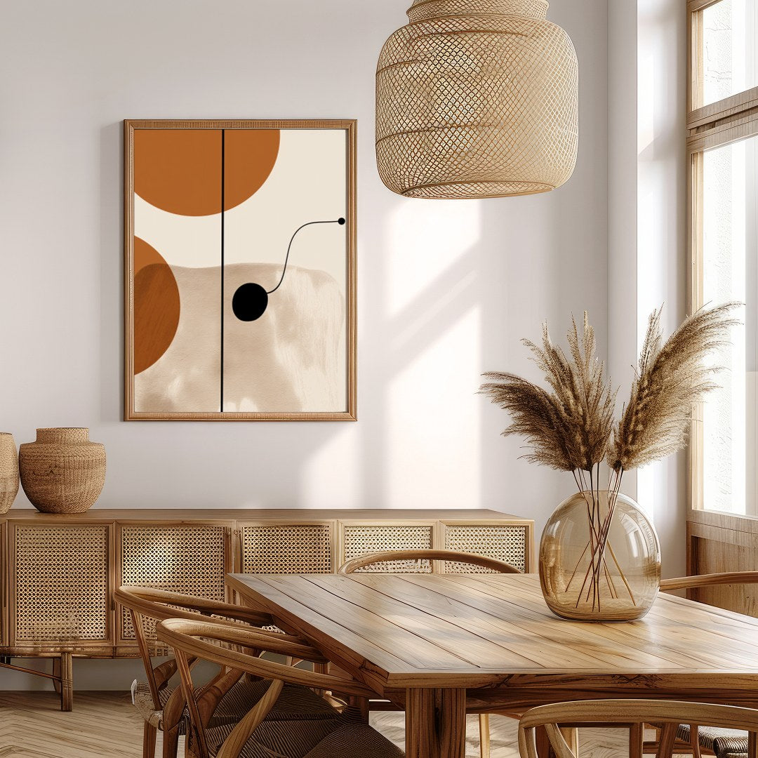 Elevate your space with this modern geometric wall art, featuring harmonious shapes in earthy for Extra Kitchen