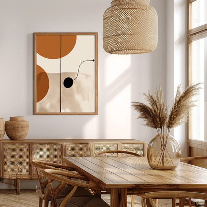 Elevate your space with this modern geometric wall art, featuring harmonious shapes in earthy for Extra Kitchen
