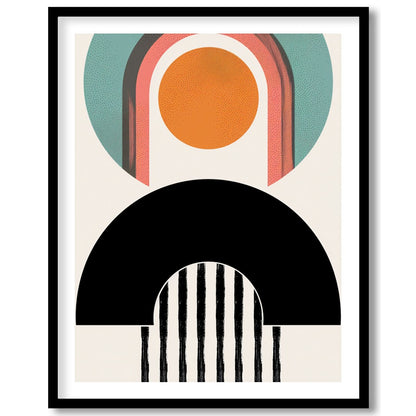 Elevate your space with 'Geometric Harmony,' a captivating blend of abstract shapes and bold for interior
