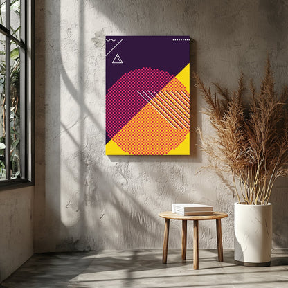 Explore the vibrant clash of hues and forms in this dynamic abstract piece. Featuring bold for Entrance
