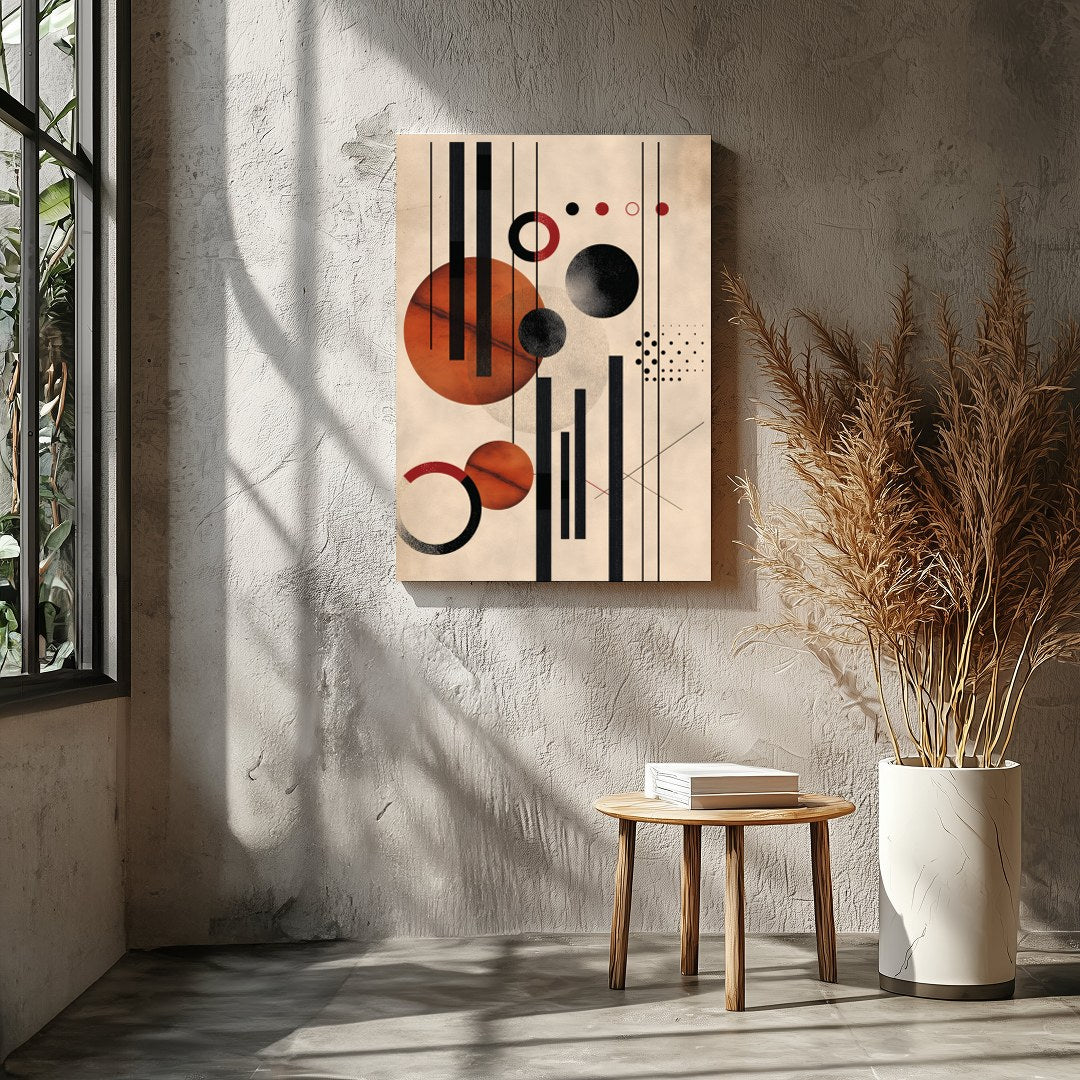 This captivating piece blends geometric precision with artistic flair, featuring bold circles and for Entrance