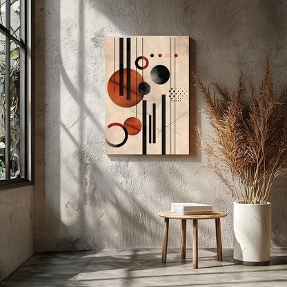 This captivating piece blends geometric precision with artistic flair, featuring bold circles and for Entrance