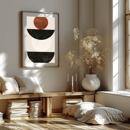 This captivating piece blends simplicity with an earthy elegance, featuring bold geometric shapes. for home