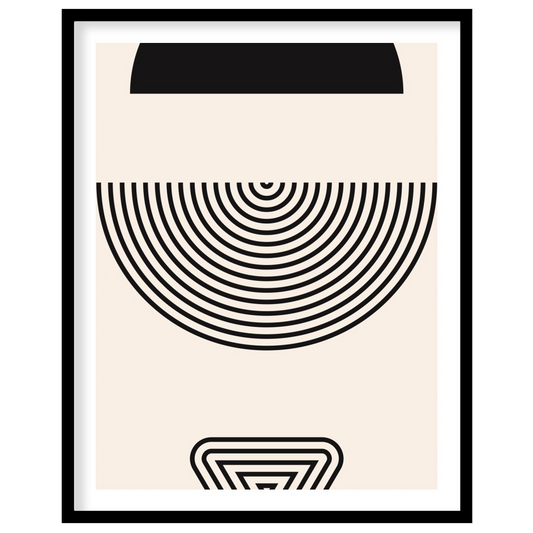 This striking piece of modern wall art elegantly combines simple geometric shapes to create a for hallway