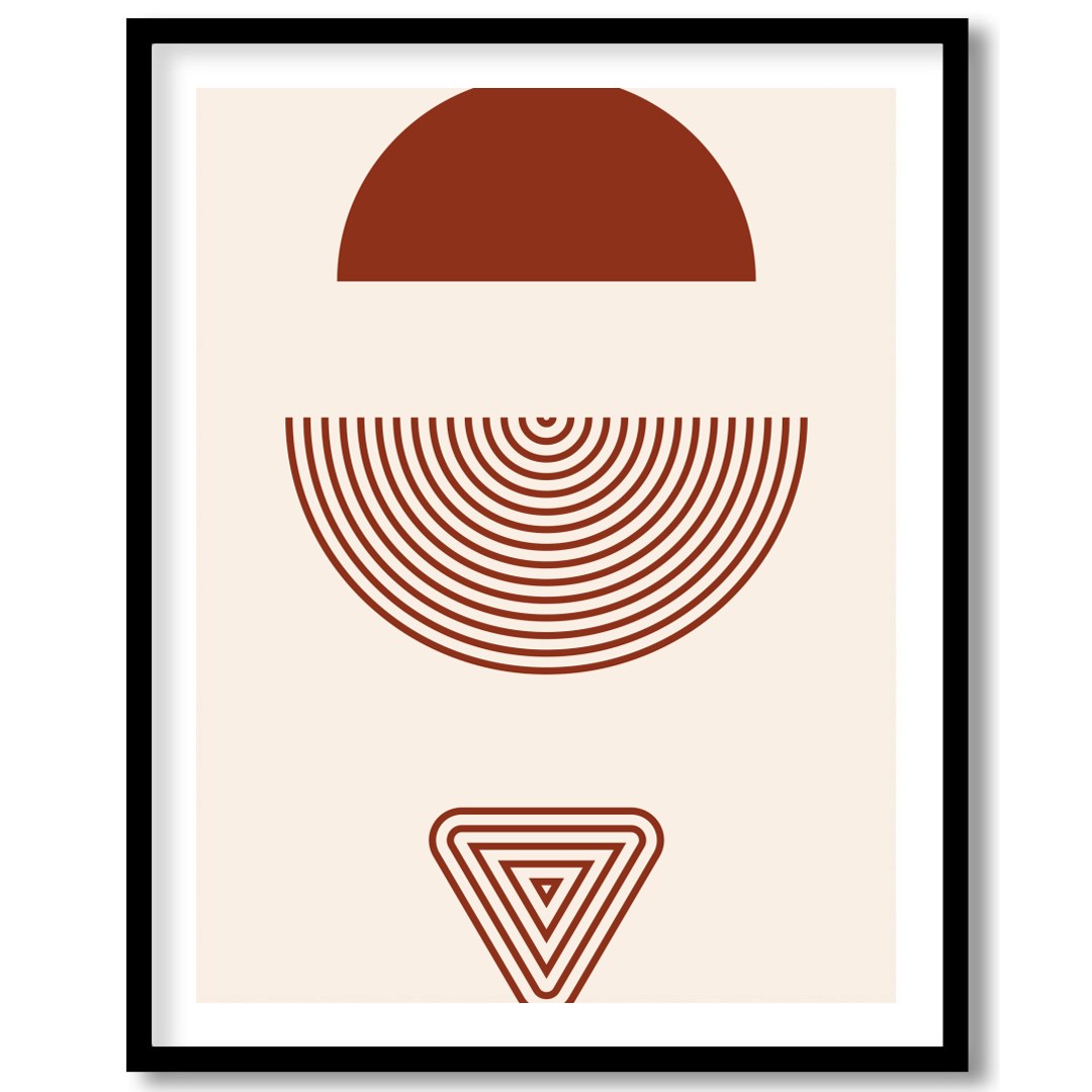 Explore the quiet elegance of geometric shapes with this stunning artwork, featuring rich earth for dwelling