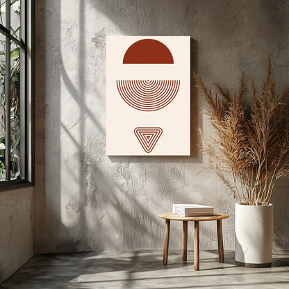 Explore the quiet elegance of geometric shapes with this stunning artwork, featuring rich earth for Entrance