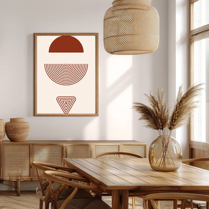 Explore the quiet elegance of geometric shapes with this stunning artwork, featuring rich earth for Extra Kitchen