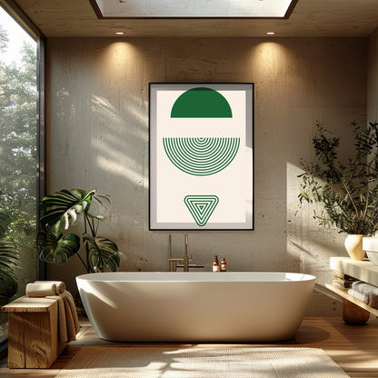 Elevate your living space with this minimalist geometric wall art, featuring intricate patterns in for Bathroom