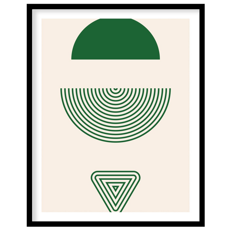 Geometric Harmony in Forest Green
