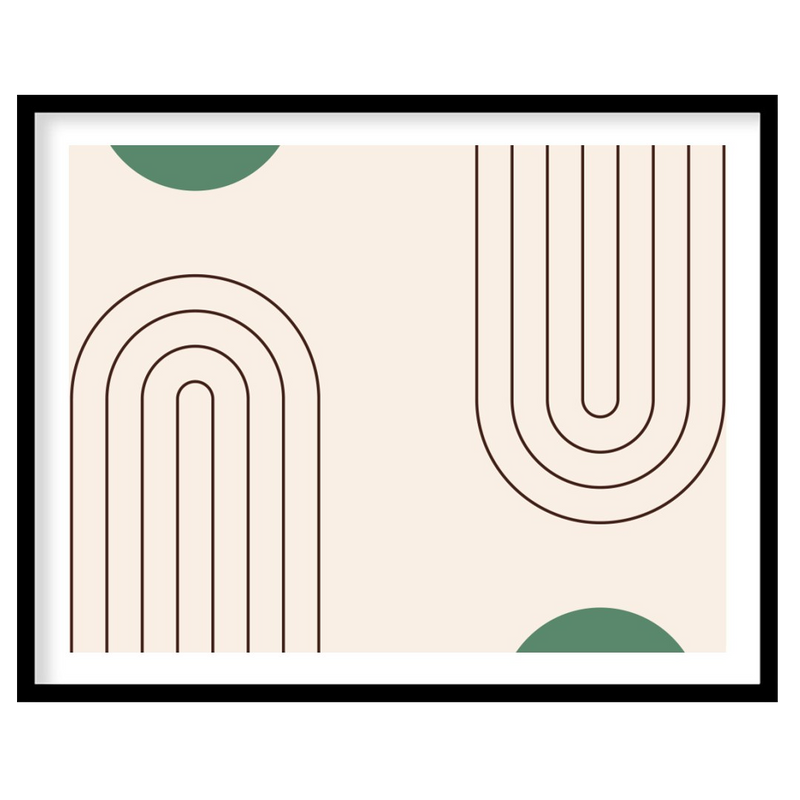 Geometric Harmony in Green and Beige