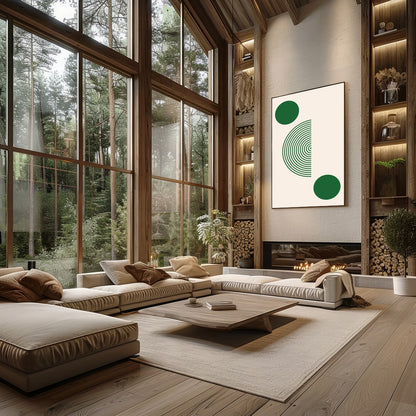 This captivating piece of wall art masterfully blends geometric design with a serene color palette. for Living Room