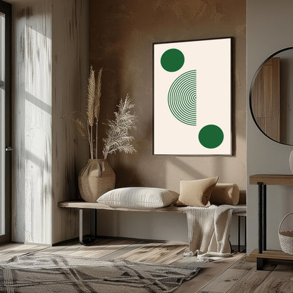 This captivating piece of wall art masterfully blends geometric design with a serene color palette. for nook