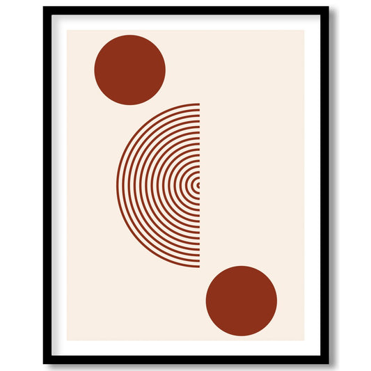 Elevate your space with this captivating geometric composition. Featuring concentric circles and for residence