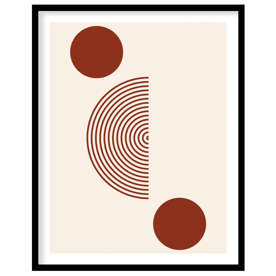 Elevate your space with this captivating geometric composition. Featuring concentric circles and for residence