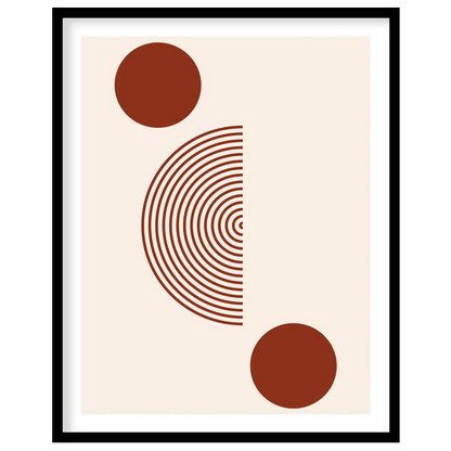 Elevate your space with this captivating geometric composition. Featuring concentric circles and for residence