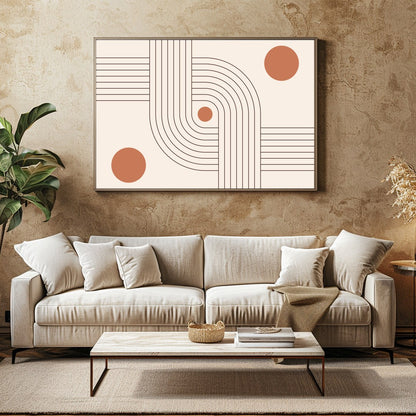 This captivating piece of wall art blends linear elegance with geometric aesthetics, invoking a for Family Room