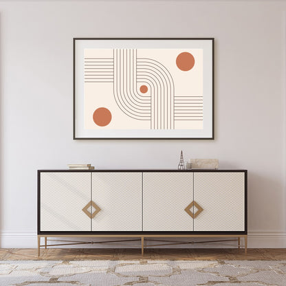 This captivating piece of wall art blends linear elegance with geometric aesthetics, invoking a for Foyer