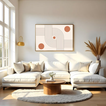 This captivating piece of wall art blends linear elegance with geometric aesthetics, invoking a for Living Room