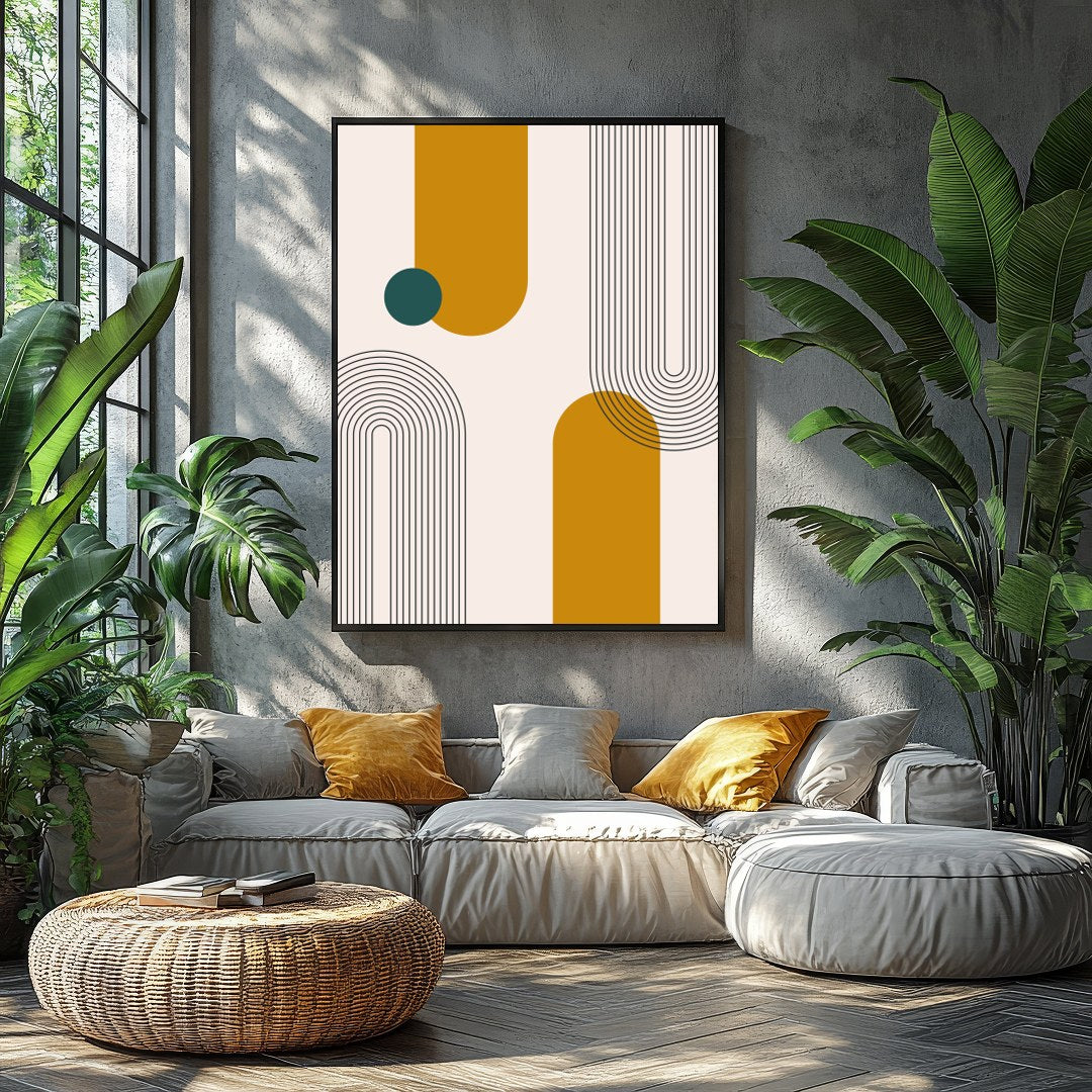 Introduce a touch of mid-century modern elegance with this captivating geometric wall art. for Balcony
