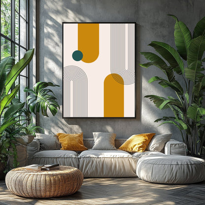 Introduce a touch of mid-century modern elegance with this captivating geometric wall art. for Balcony