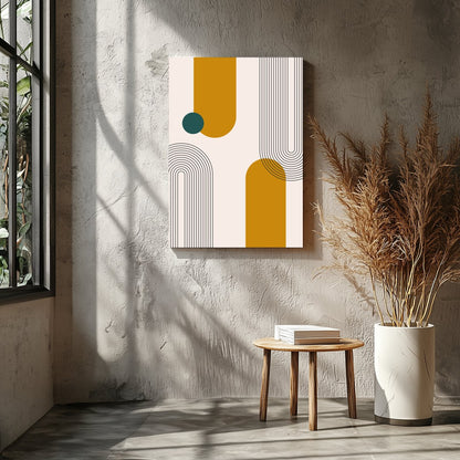 Introduce a touch of mid-century modern elegance with this captivating geometric wall art. for Entrance