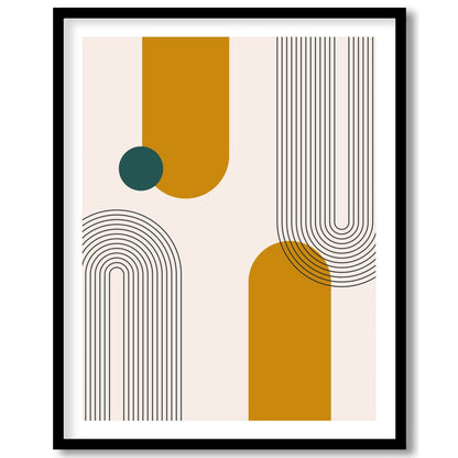 Introduce a touch of mid-century modern elegance with this captivating geometric wall art. for residence