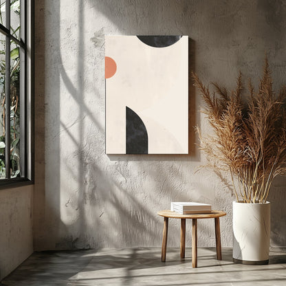 Elevate your space with this minimalist abstract wall art, where circles and arcs intersect in a for Entrance