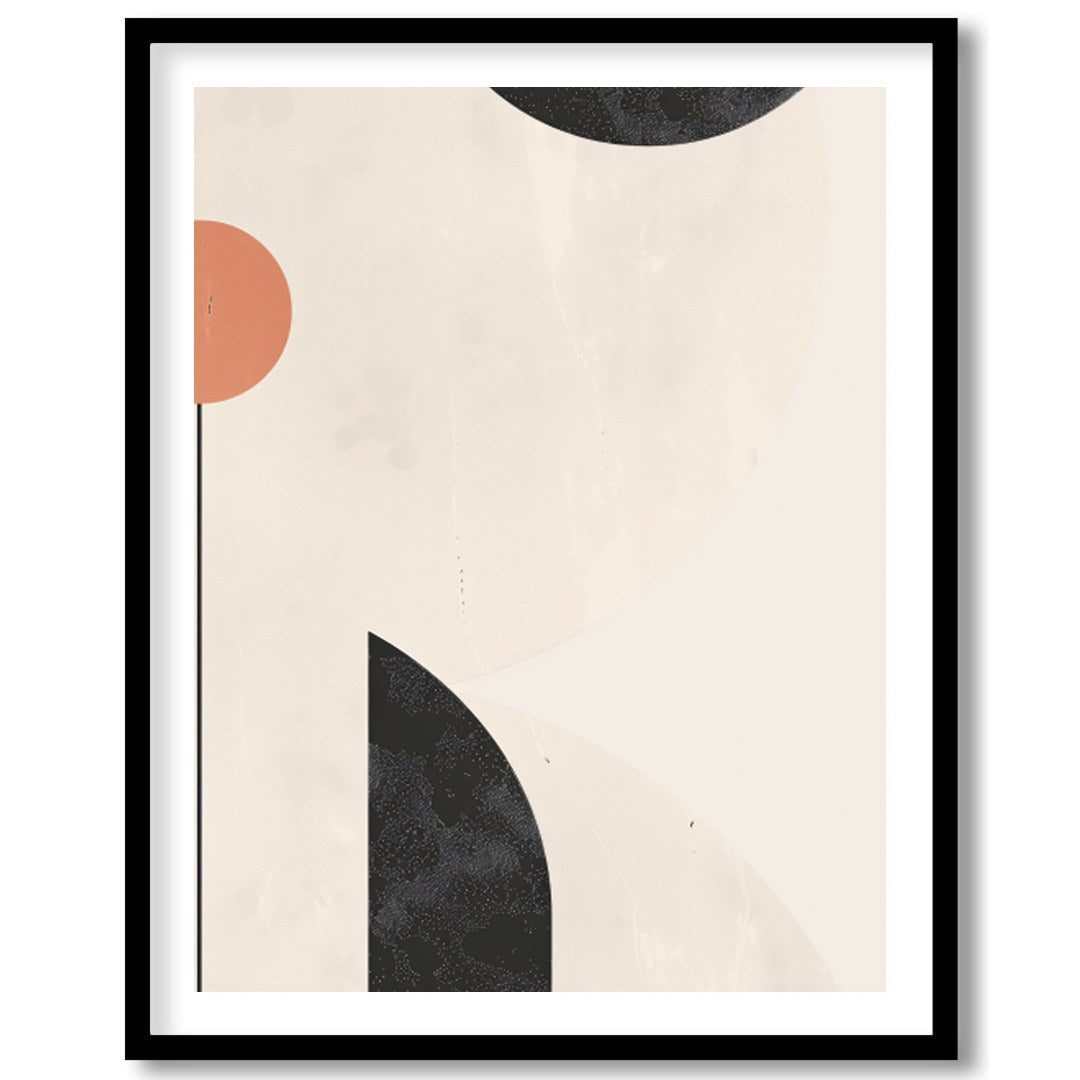 Elevate your space with this minimalist abstract wall art, where circles and arcs intersect in a for place